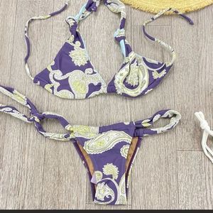 NWTs Cia.Maritima Gold Paisley Print Bikini Set Size Medium